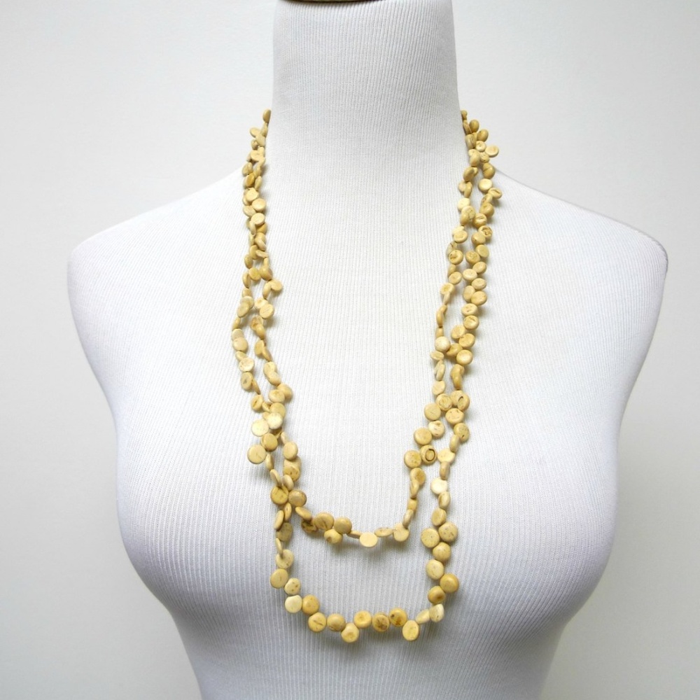 JULIE coco shells 2-tier long strand necklace
